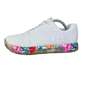 NoBull Unisex US M10.5/W12 Trainer Shoes White Floral Lace Up Athletic Sneakers